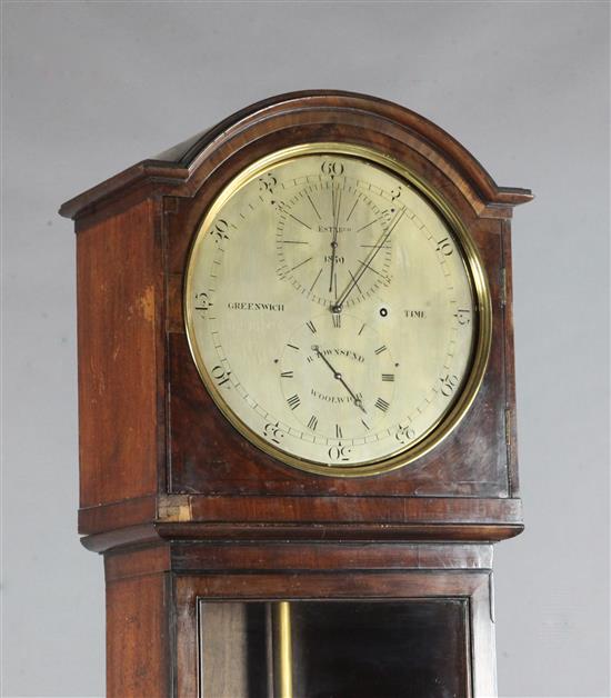R. Townsend of Woolwich. A Victorian mahogany cased regulator,